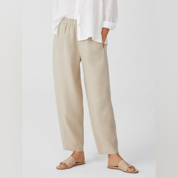 Eileen Fisher Pants - Eileen Fisher Wide Leg Cropped Linen Pants